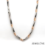 Load image into Gallery viewer, 3.5mm Platinum + 18K Rose Gold Chain with Black Ceramic for Men JL PT CH 1439
