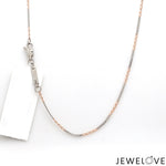 Load image into Gallery viewer, 1mm Platinum Rose Gold Tow-tone Figaro Chain for Women JL PT CH 1443
