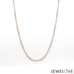Load image into Gallery viewer, 1mm Platinum Rose Gold Tow-tone Figaro Chain for Women JL PT CH 1443
