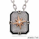 Load image into Gallery viewer, Platinum Rose Gold Moving Anxiety Relief Diamond Pendant Chain for Men JL PT CH 1455
