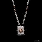 Load image into Gallery viewer, Platinum Rose Gold Moving Anxiety Relief Diamond Pendant Chain for Men JL PT CH 1455
