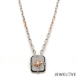 Load image into Gallery viewer, Platinum Rose Gold Moving Anxiety Relief Diamond Pendant Chain for Men JL PT CH 1455
