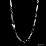 Load image into Gallery viewer, Men of Platinum | 4mm Platinum Rose Gold with Matte &amp; Hi-Finish Polish Chain for Men JL PT CH 1471
