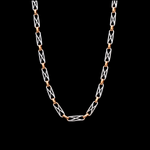 Load image into Gallery viewer, 4mm Platinum Links with Rose Gold Kadi Chain for Men JL PT CH 1494
