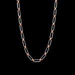 Load image into Gallery viewer, 3.5mm Platinum Rectangular links with Round Rose Gold Kadi Chain for Men JL PT CH 1497
