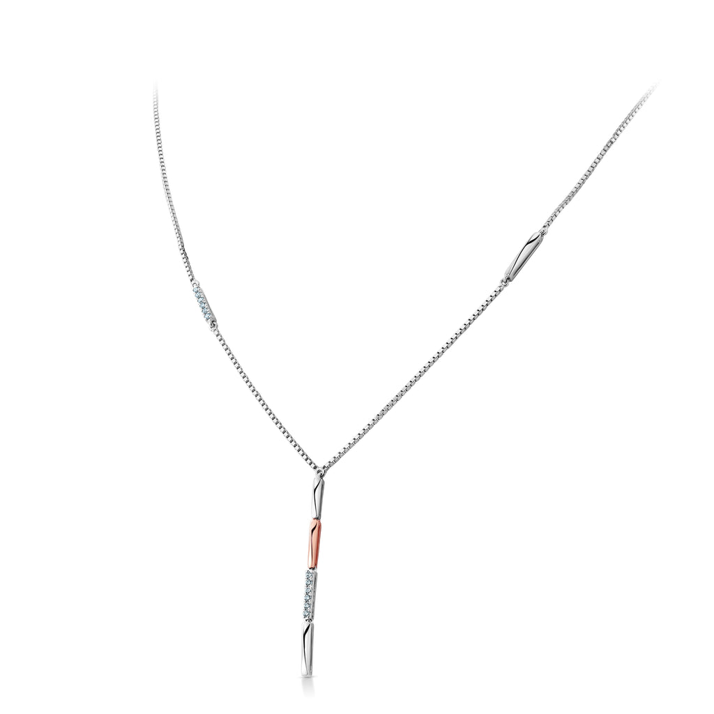 Evara Platinum Rose Gold Diamond Necklace Chain JL PT CH 208   Jewelove.US