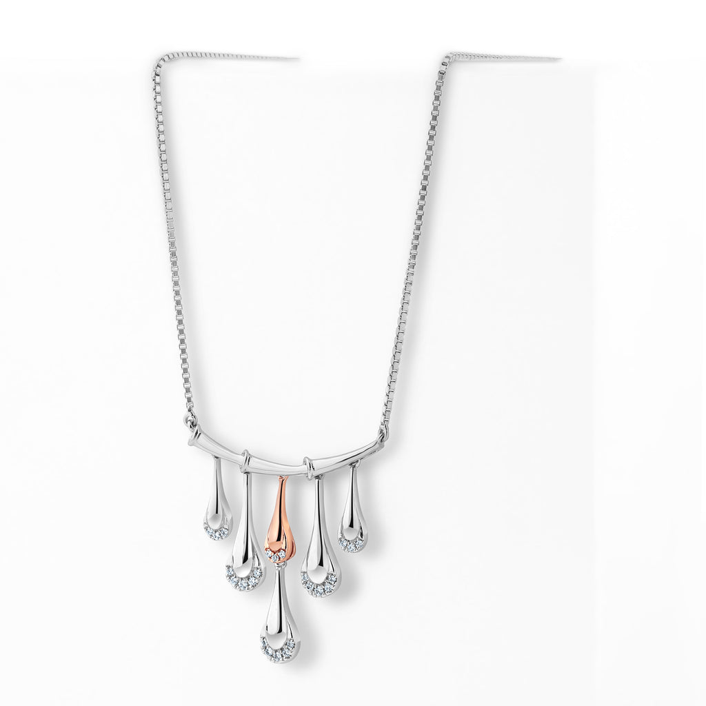 Evara Platinum Rose Gold Diamond Necklace Chain JL PT CH 210   Jewelove.US