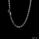 Load image into Gallery viewer, 3mm Japanese Platinum Rose Gold Chain with Shiny Texture for Women JL PT CH 659R   Jewelove.US
