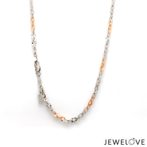 3mm Japanese Platinum Rose Gold Chain with Shiny Texture for Women JL PT CH 659R   Jewelove.US