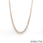 Load image into Gallery viewer, 3mm Japanese Platinum Rose Gold Chain with Shiny Texture for Women JL PT CH 659R   Jewelove.US
