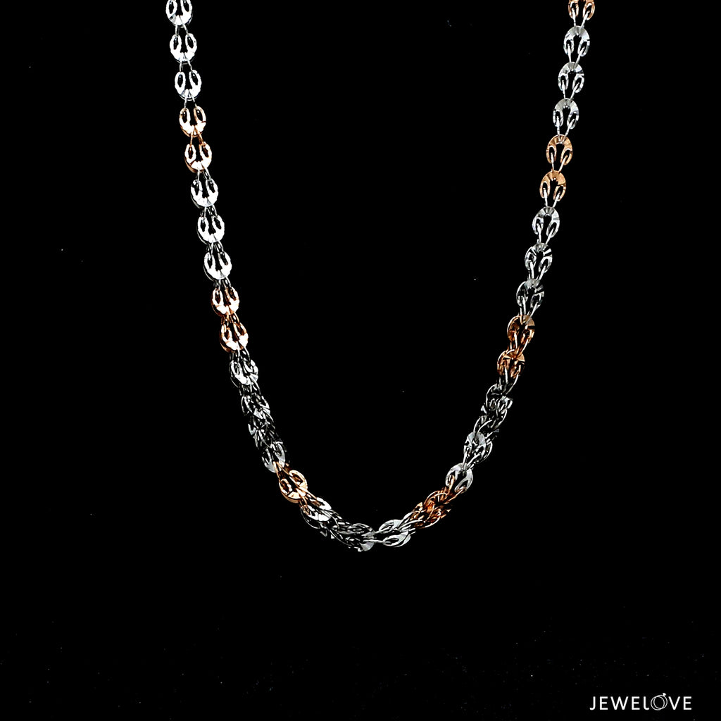 4mm Unique Japanese Platinum Rose Gold Chain JL PT CH 739R   Jewelove.US