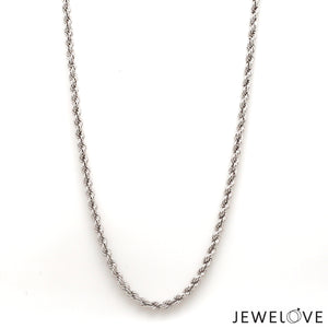 2.75mm Platinum Rope Chain for Men JL PT CH 903-A   Jewelove.US