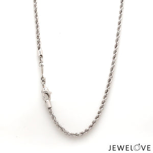 2.75mm Platinum Rope Chain for Men JL PT CH 903-A   Jewelove.US