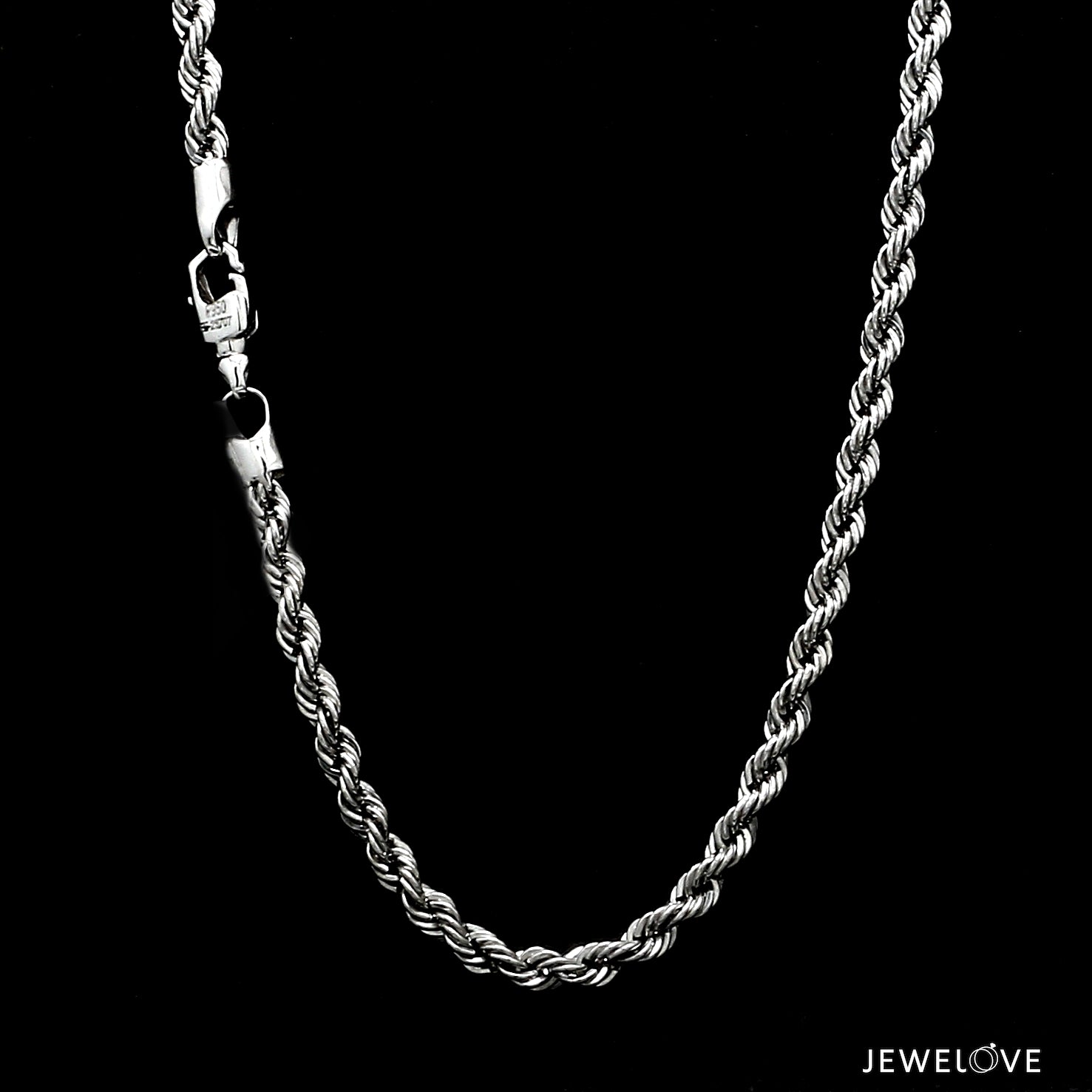 3.5mm Platinum Rope Chain for Men JL PT CH 903-D   Jewelove.US