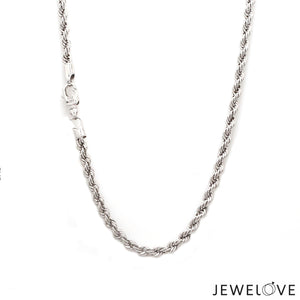 3.5mm Platinum Rope Chain for Men JL PT CH 903-D   Jewelove.US