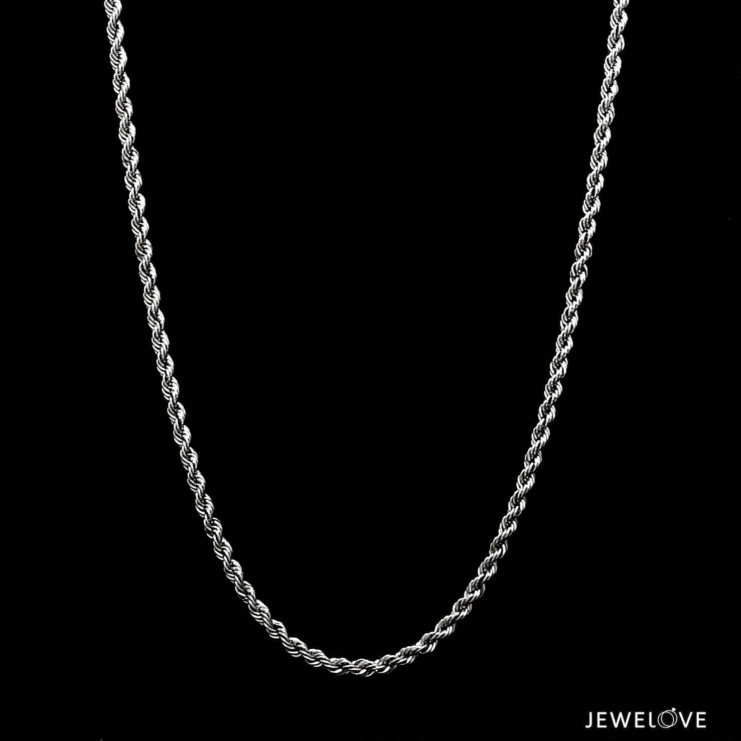 2mm Cordell Platinum Rope Chain JL PT CH 903-E   Jewelove.US