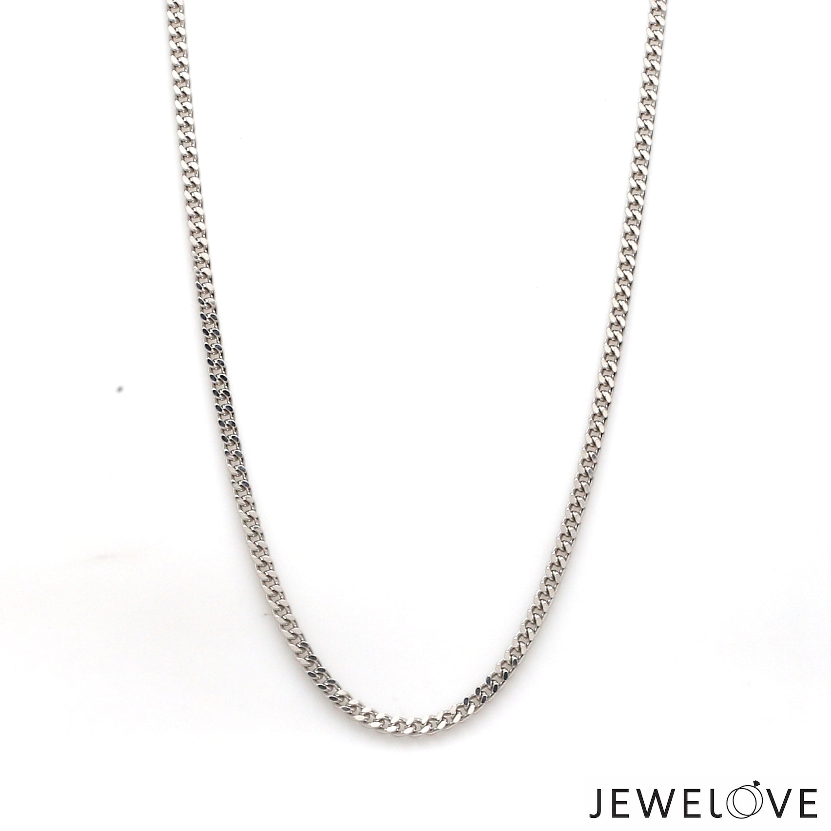 2.25mm Japanese Platinum Curb Chain Uni-sex JL PT CH 982-B