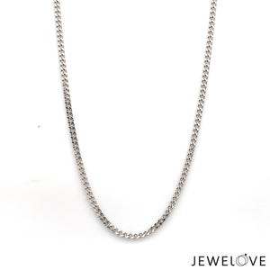 2.25mm Japanese Platinum Curb Chain Uni-sex JL PT CH 982-B