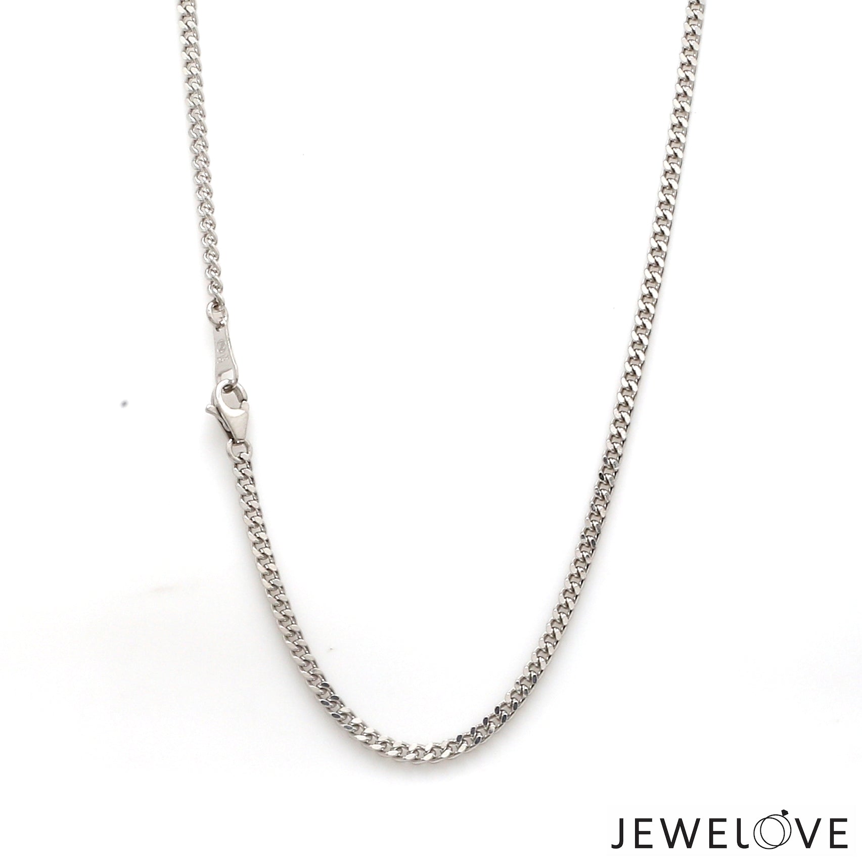 2.25mm Japanese Platinum Curb Chain Uni-sex JL PT CH 982-B