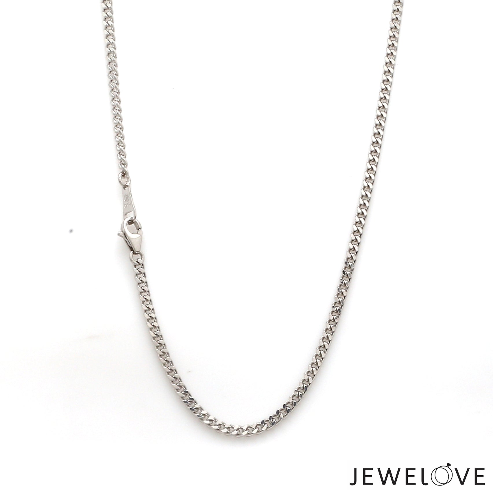 2.25mm Japanese Platinum Curb Chain Uni-sex JL PT CH 982-B   Jewelove.US