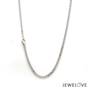 2.25mm Japanese Platinum Curb Chain Uni-sex JL PT CH 982-B