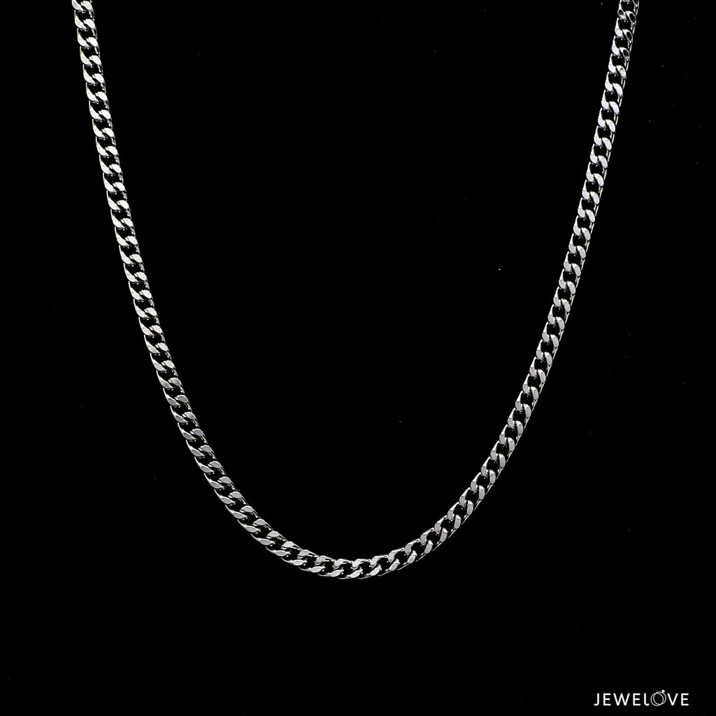 2.5mm Japanese Platinum Curb Chain Uni-sex JL PT CH 982-C   Jewelove.US