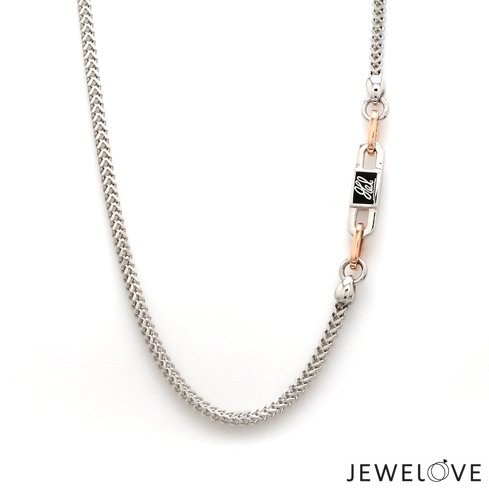 Men of Platinum | 18K Rose Gold with Black Enamel Chain for Men JL PT CH MSD 103
