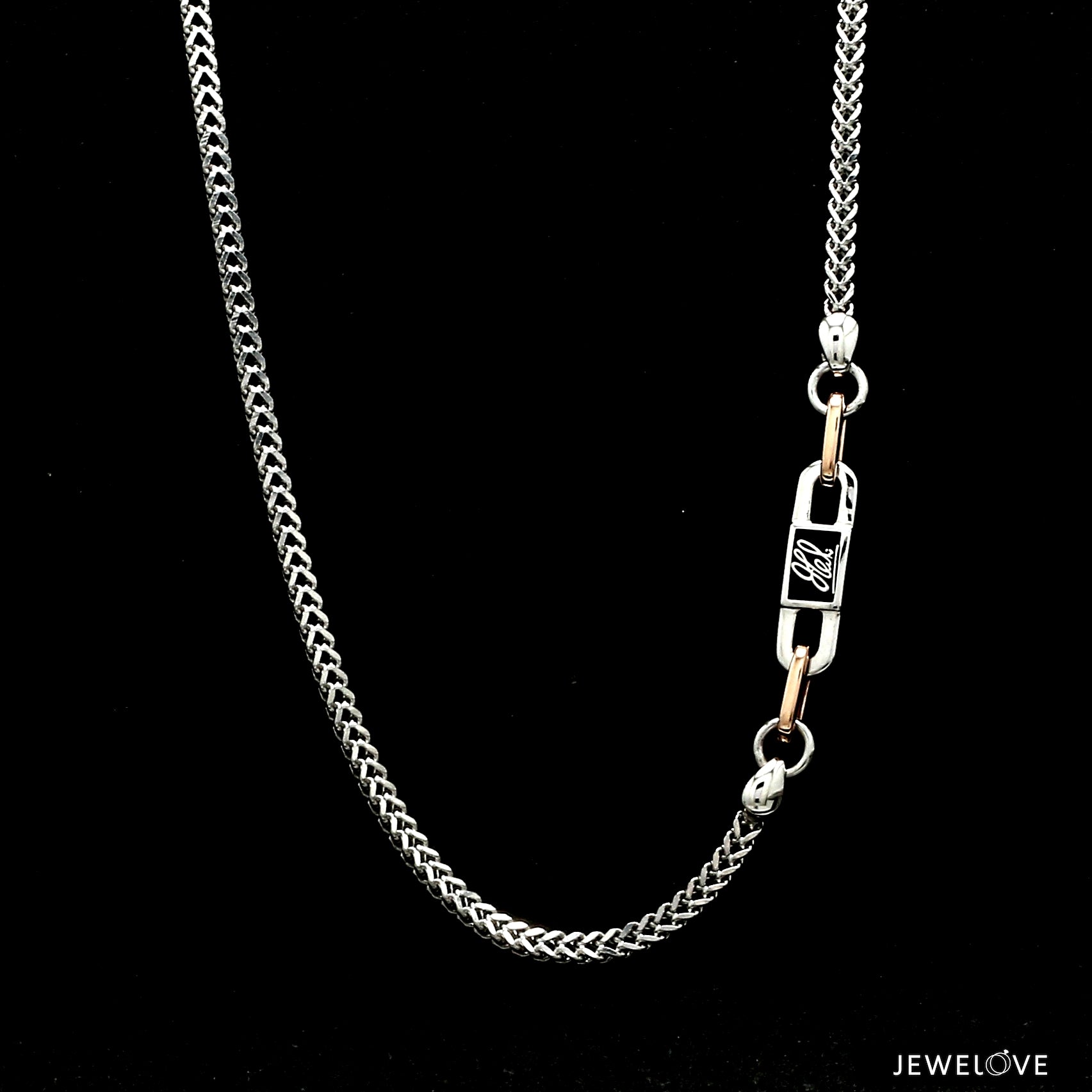 Men of Platinum | 18K Rose Gold with Black Enamel Chain for Men JL PT CH MSD 103