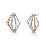 Load image into Gallery viewer, Evara Platinum Rose Gold Diamonds Earrings for Women JL PT E 308   Jewelove.US
