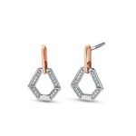 Load image into Gallery viewer, Evara Platinum Rose Gold Diamonds Earrings for Women JL PT E 309   Jewelove.US
