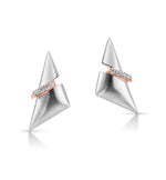 Load image into Gallery viewer, Evara Platinum Rose Gold Diamonds Earrings for Women JL PT E 312   Jewelove.US
