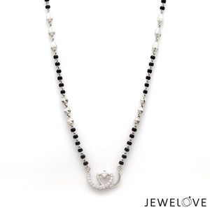 Platinum Diamond Mangalsutra Pendant with Cable Chain & Diamond Cut Balls  JL PT MS 110   Jewelove.US