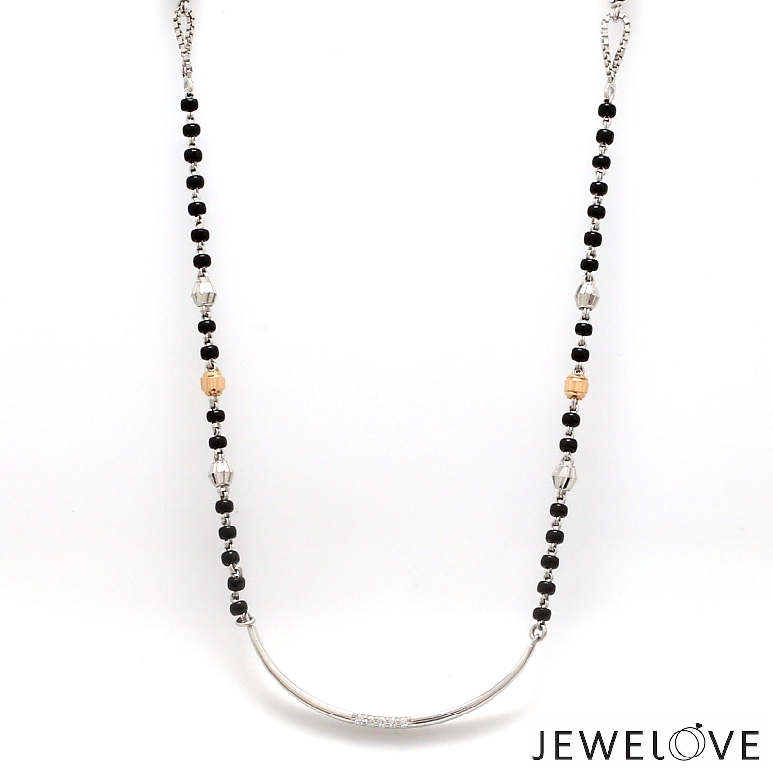 Platinum Rose Gold Diamond Mangalsutra Pendant Chain JL PT MS 115   Jewelove.US