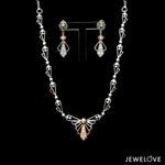 Load image into Gallery viewer, Evara Platinum Rose Gold Diamond Necklace Set for Women JL PT NE 371
