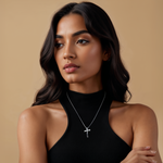 Load image into Gallery viewer, Single Diamond Platinum Cross Pendant JL PT P 308
