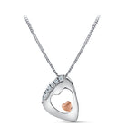 Load image into Gallery viewer, Evara Platinum Diamonds Pendant with Rose Gold Heart JL PT P 323   Jewelove.US
