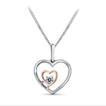 Load image into Gallery viewer, Evara Platinum &amp; Rose Gold Heart Single Diamond Pendant JL PT P 325   Jewelove.US
