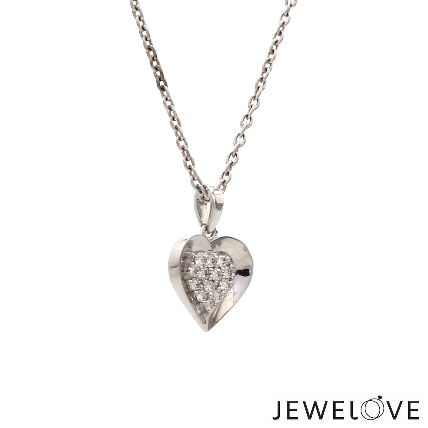 Platinum Evara Diamond Heart Pendant for Women JL PT P 326   Jewelove