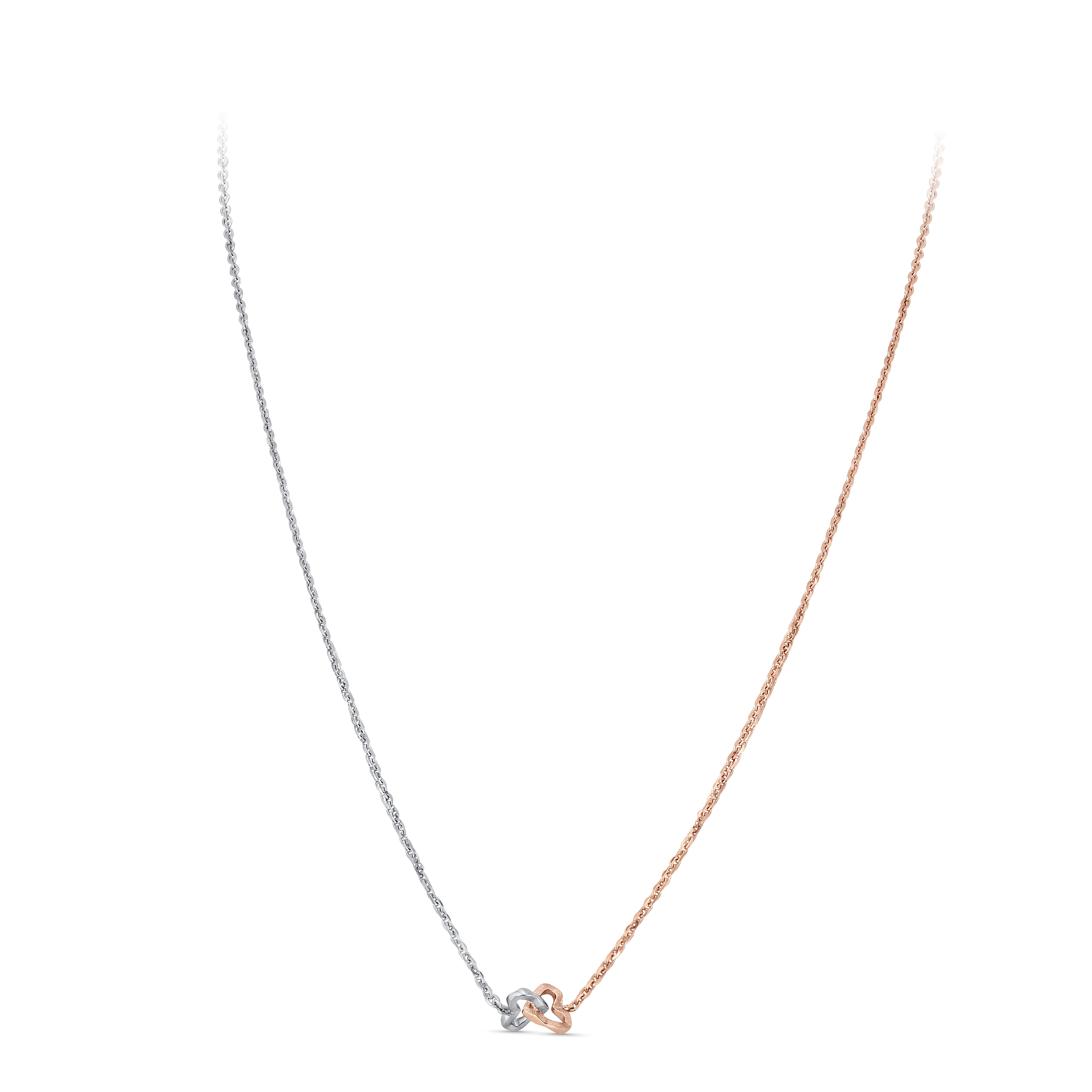 Evara Platinum Rose Gold Two Heart Pendant for Women JL PT P 327   Jewelove