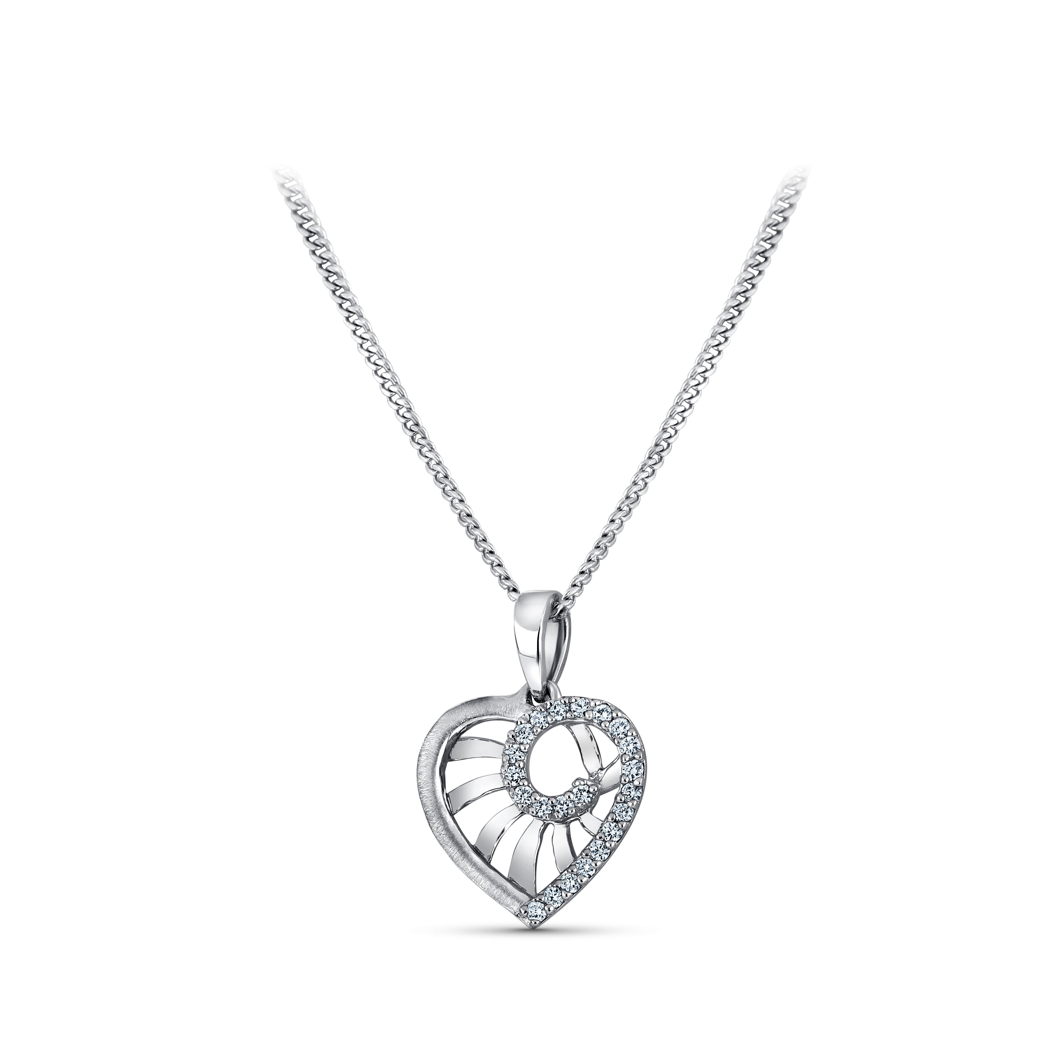 Evara Platinum Diamonds Heart Pendant JL PT P 328   Jewelove.US