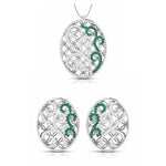 Load image into Gallery viewer, Platinum Diamond Pendant Set with Emerald JL PT PE NL8605E  Pendant-Set Jewelove.US
