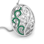 Load image into Gallery viewer, Platinum Diamond Pendant Set with Emerald JL PT PE NL8605E   Jewelove.US
