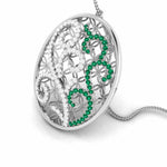 Load image into Gallery viewer, Platinum Diamond Pendant Set with Emerald JL PT PE NL8605E   Jewelove.US
