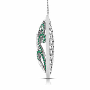 Platinum Diamond Pendant Set with Emerald JL PT PE NL8605E   Jewelove.US
