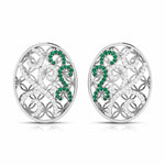 Load image into Gallery viewer, Platinum Diamond Pendant Set with Emerald JL PT PE NL8605E  Earrings-only Jewelove.US
