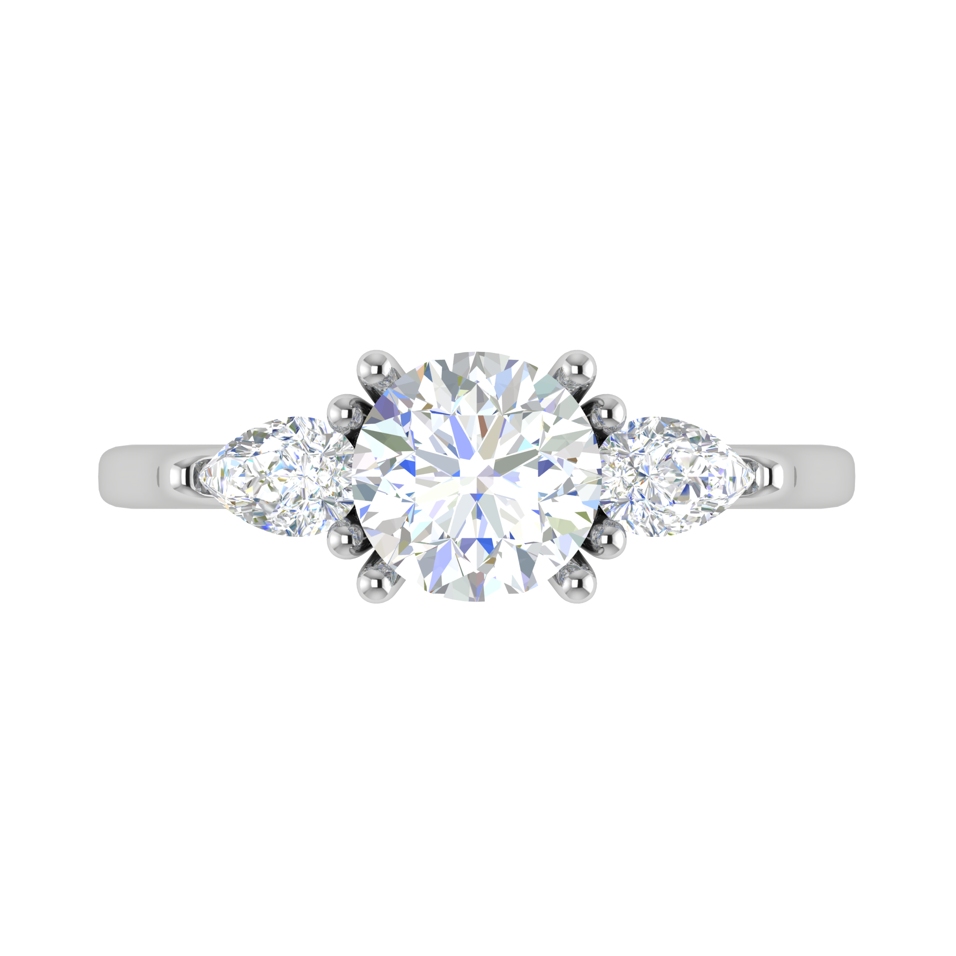 1.00 Carat Solitaire Pear Diamonds Accents Platinum Ring JL PT R3 RD 124   Jewelove.US