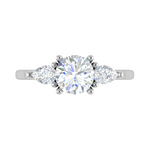Load image into Gallery viewer, 70-Pointer Solitaire Pear Diamonds Accents Platinum Ring JL PT R3 RD 124-A   Jewelove.US
