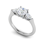 Load image into Gallery viewer, 70-Pointer Solitaire Pear Diamonds Accents Platinum Ring JL PT R3 RD 124-A   Jewelove.US
