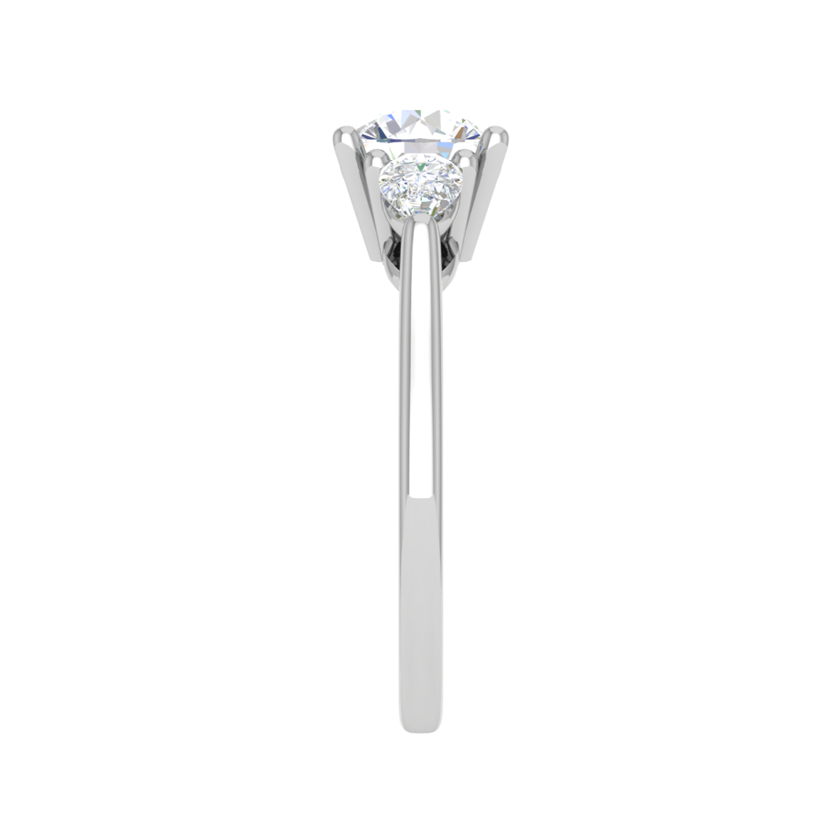 50-Pointer Solitaire Pear Diamonds Accents Platinum Ring JL PT R3 RD 124-B   Jewelove.US