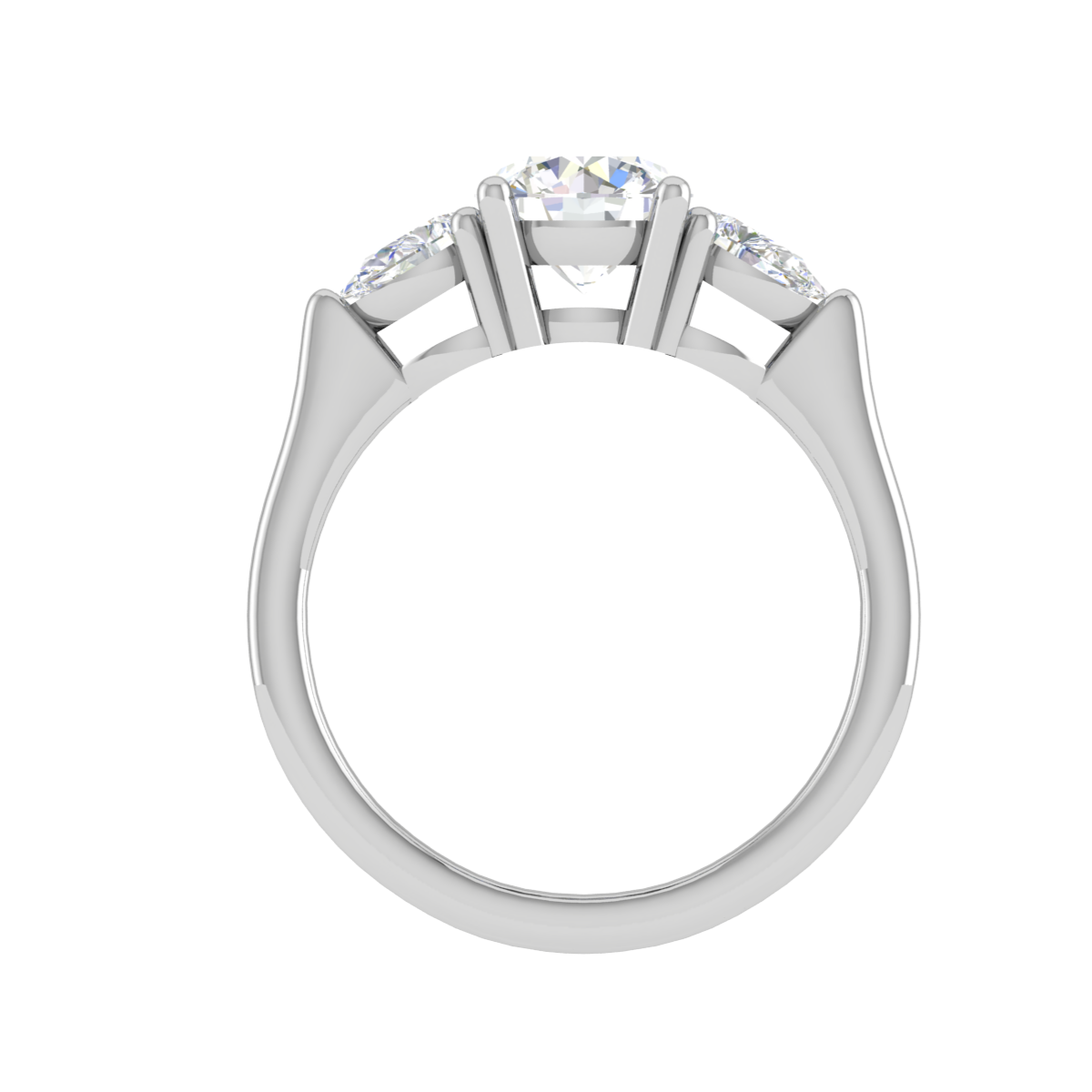 50-Pointer Solitaire Pear Diamonds Accents Platinum Ring JL PT R3 RD 124-B   Jewelove.US